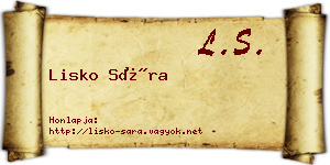Lisko Sára névjegykártya